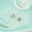 Cercei Argint Placat cu Aur Floare Mov