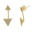 Cercei Aur 14k 3D Double Triangle
