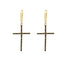 Cercei Aur 14k Cruce cu Pietre Zirconia Negre