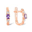 Cercei Aur 14k cu Diamante 0,009ct si Ametist 0,336ct - SORELLY