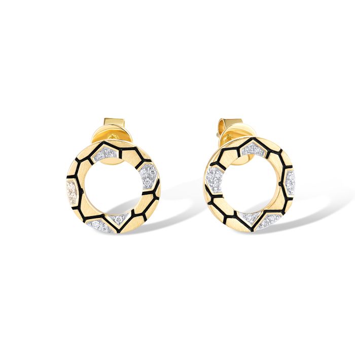 Cercei Aur 14k Cerc cu Diamante 0.049ct