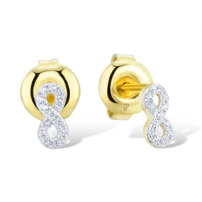 Cercei Aur 14k Infinit cu Diamante 0.071 ct