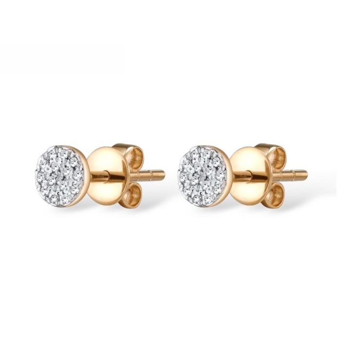 Cercei Aur 14k cu Diamante 0.08ct Round
