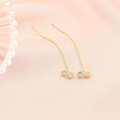 Cercei Aur 14k Fir Infinit cu Pietre Zirconia