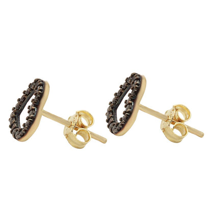 Cercei Aur 14k Inima cu Pietre Zirconia Negre