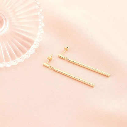 Cercei Aur 14k Lungi Striatii