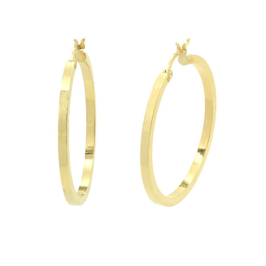 Cercei Aur 14k Square Hoops 3.5cm
