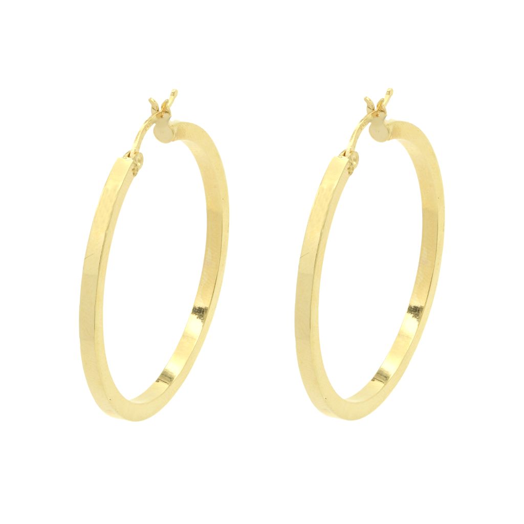 Cercei Aur 14k Square Hoops 3.5cm