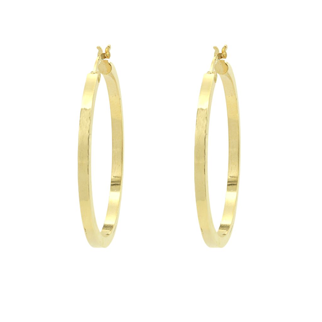 Cercei Aur 14k Square Hoops 3.5cm