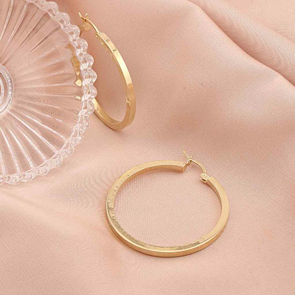 Cercei Aur 14k Square Hoops 3.5cm