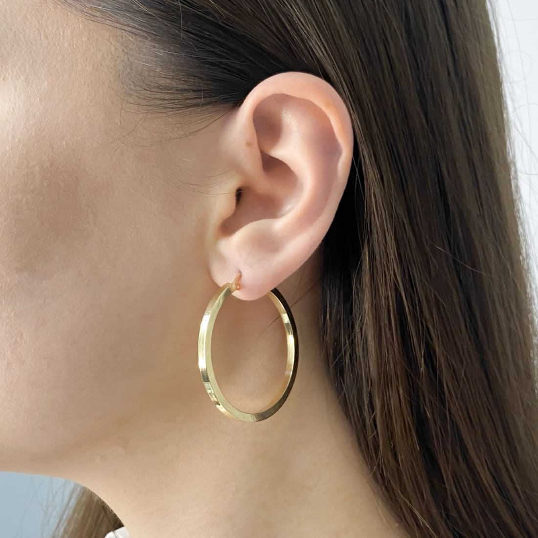 Cercei Aur 14k Square Hoops 3.5cm