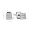 Cercei Aur Alb 14k cu Diamant 0,035ct