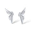 Cercei Aur Alb 14k cu Diamante 0,095ct Aripa - SORELLY