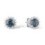 Cercei Aur Alb 14k cu Diamante 0,103 ct si Topaz - SORELLY