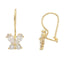 Cercei Copii Aur 14k Fluture cu Pietre Albe