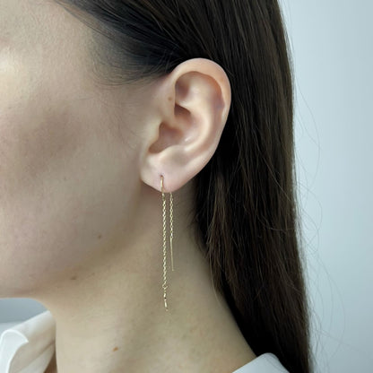 Cercei Fir Dublu Aur 14k Infinit
