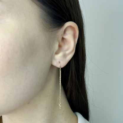 Cercei Fir Dublu Aur 14k Infinit