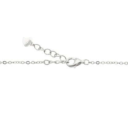 Lant Argint Magnetic 2 in 1 Trifoi cu Pietre Zirconia Rosii