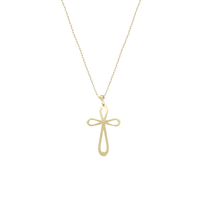 Lant Aur 14k Cruce Modern Cross