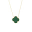 Lant Aur 14k Floare cu Malachit 1.5cm