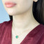 Lant Aur 14k Floare cu Malachit 1.5cm