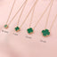Lant Aur 14k Floare cu Malachit 1.5cm