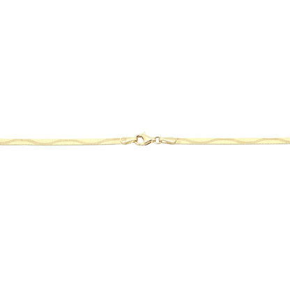 Lant Aur 14k Herringbone Reversibil