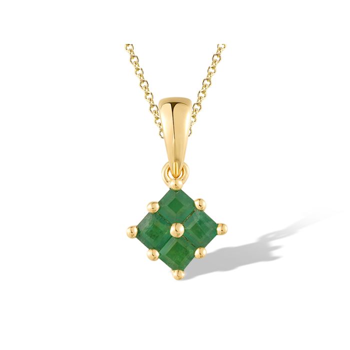 Pandantiv Aur 14k cu Smaralde 0.24ct