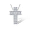 Pandantiv Aur Alb 14k Cruce cu Diamante 0,146ct