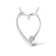 Pandantiv Aur Alb 14k Inima cu Diamant 0.011ct