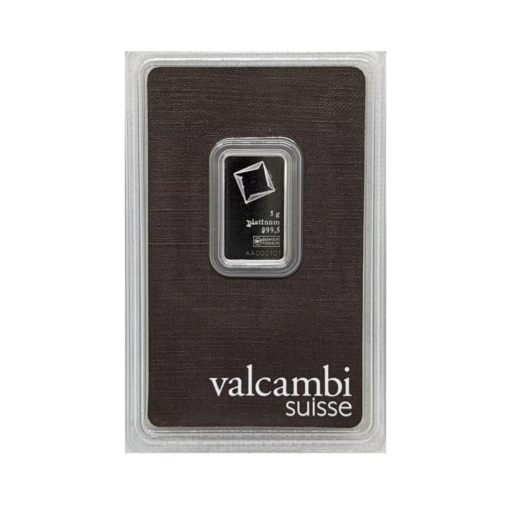 Lingou Platina 5 grame Valcambi, puritate 999.5‰