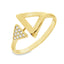 Inel Aur 14k Triunghi cu Pietre Zirconia - SORELLY
