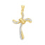 Pandantiv Aur 14k Cruce cu Pietre Zirconia Wavy Cross