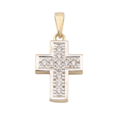 Pandantiv Aur 14k Cruce cu Pietre Zirconia