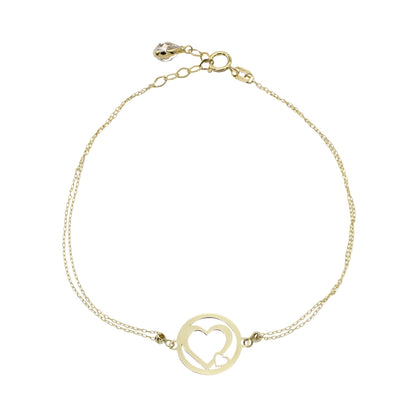 Bratara Aur 14k Model Double Heart