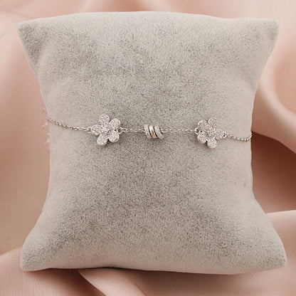 Bratara Argint Flower Charms