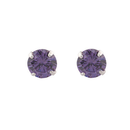 Cercei Argint Birthstone Luna Februarie - Royal Purple