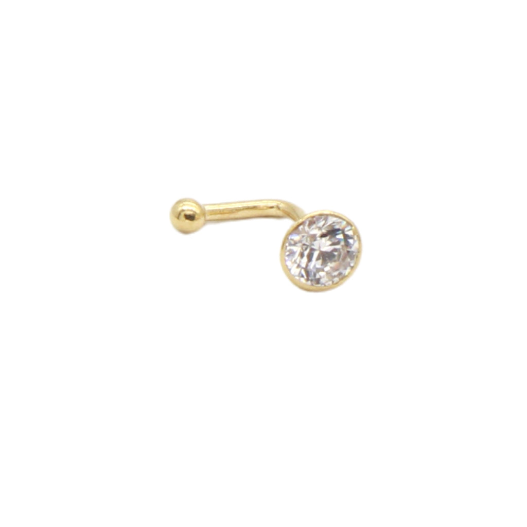 Cercel Piercing Aur 14k cu Piatra Zirconia