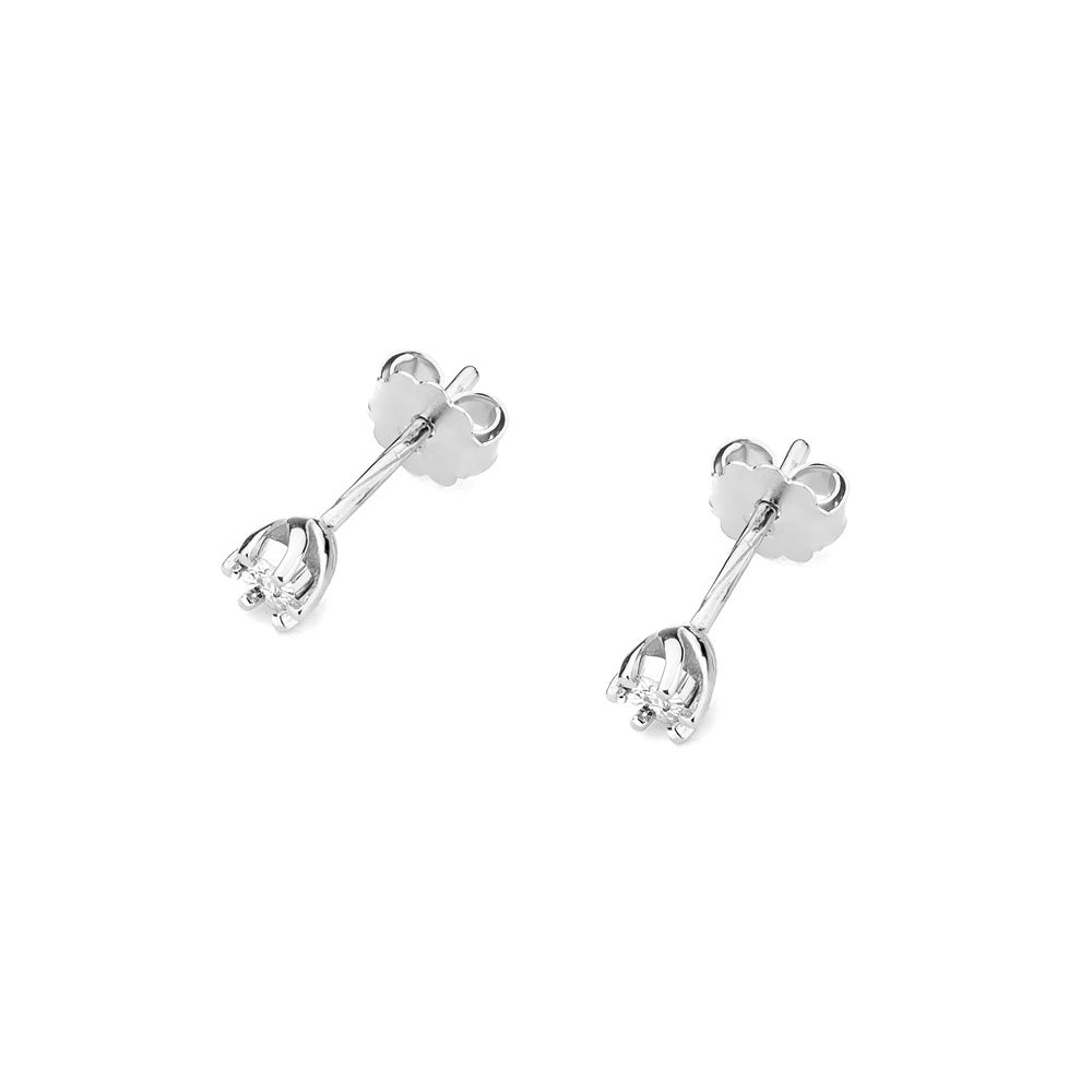 Cercei Aur 14k Minimalisti cu Diamant 0.02ct