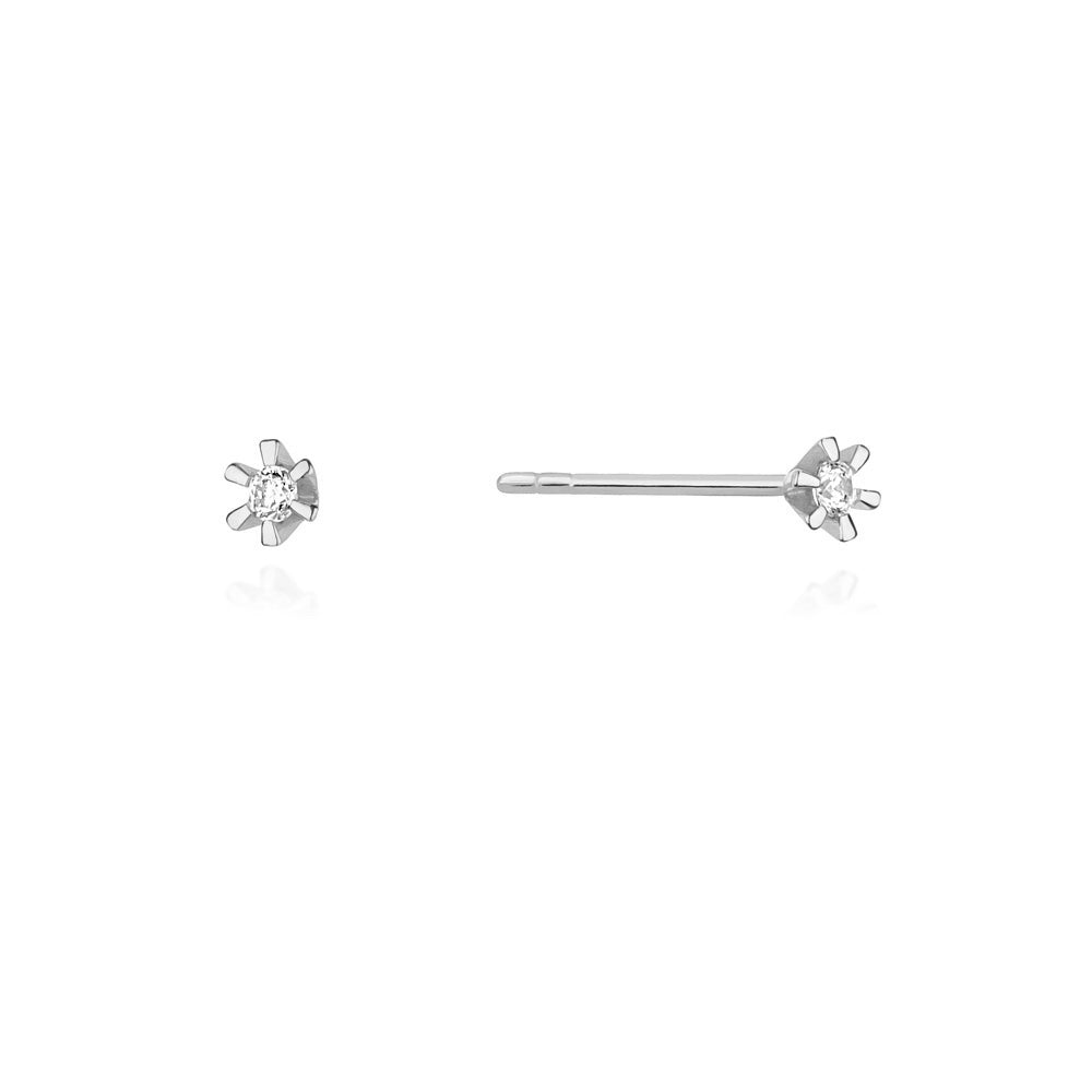 Cercei Clasici Aur 14k cu Diamant 0.04ct