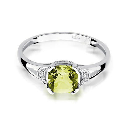 Inel de Logodna Aur 14k cu Peridot 1.00ct si Diamante