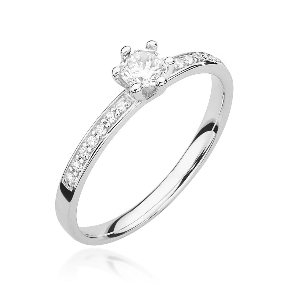 Inel de Logodna Aur 14k Solitaire cu Diamante 0.37ct