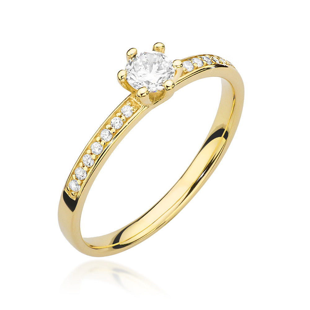 Inel de Logodna Aur 14k Solitaire cu Diamante 0.37ct