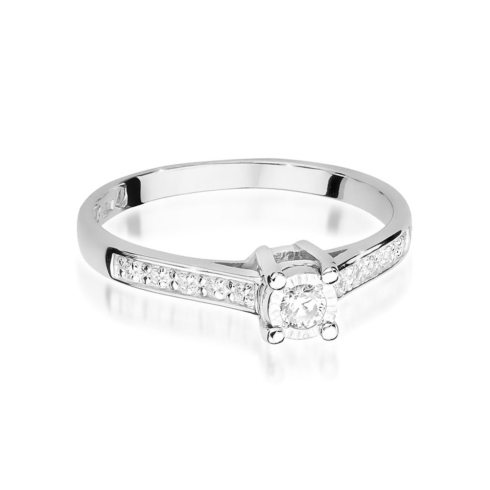 Inel Logodna Aur 14k Diamante 0.13ct Half Eternity