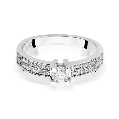 Inel de Logodna Aur 14k Regal cu Diamante 0.48ct Pave