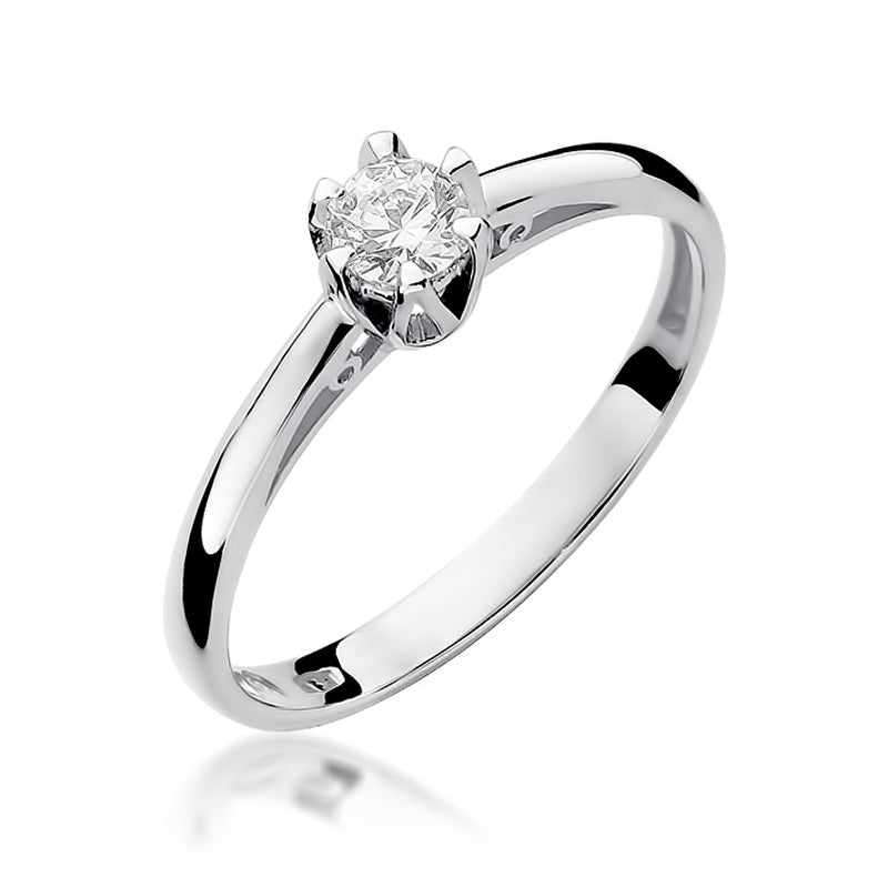 lnel de Logodna Aur 14k cu Diamant 0.15ct Solitaire