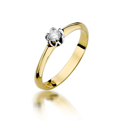 lnel de Logodna Aur 14k cu Diamant 0.10ct Solitaire