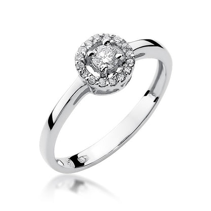 Inel de Logodna Aur 14k cu Diamante 0.20ct Halo