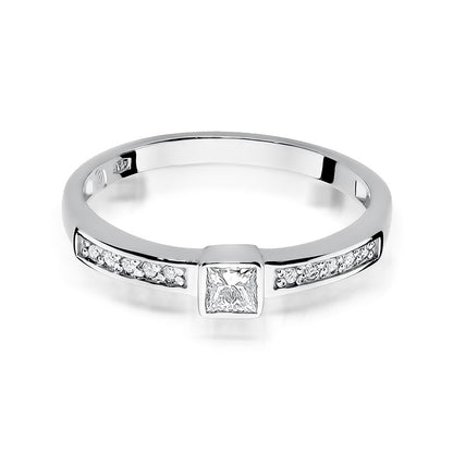 Inel de Logodna Aur 14k cu Square Diamante 0.24ct Pave