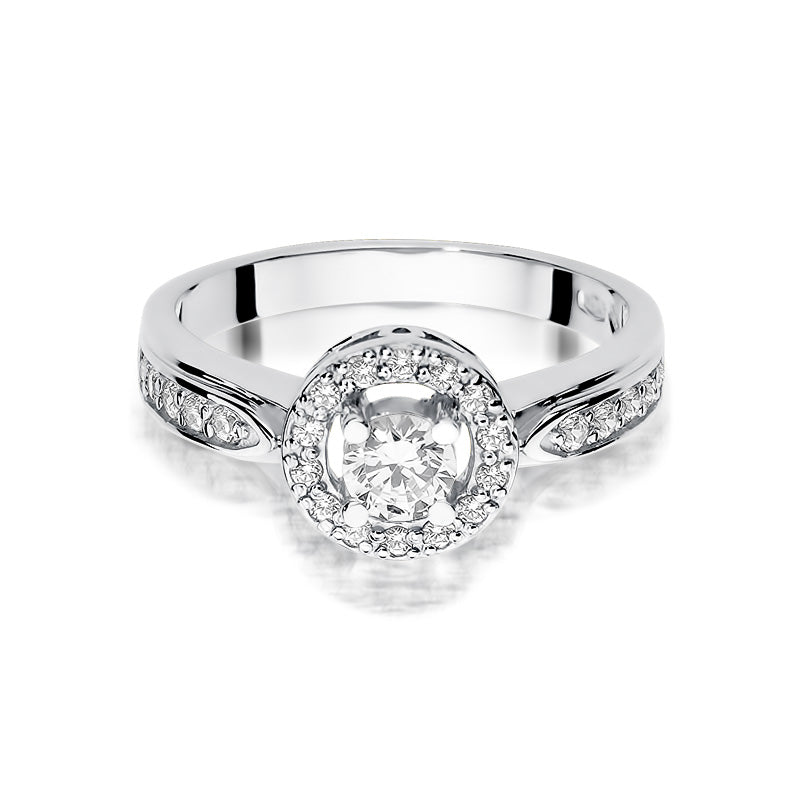 Inel de Logodna Aur 14k Pave cu Diamante 0.51ct Halo